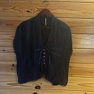 Elegant Black Lace Women's Top